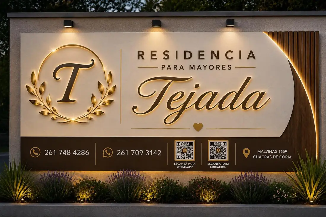 Cartel de la Residencia para Mayores Tejada en Malvinas 1659